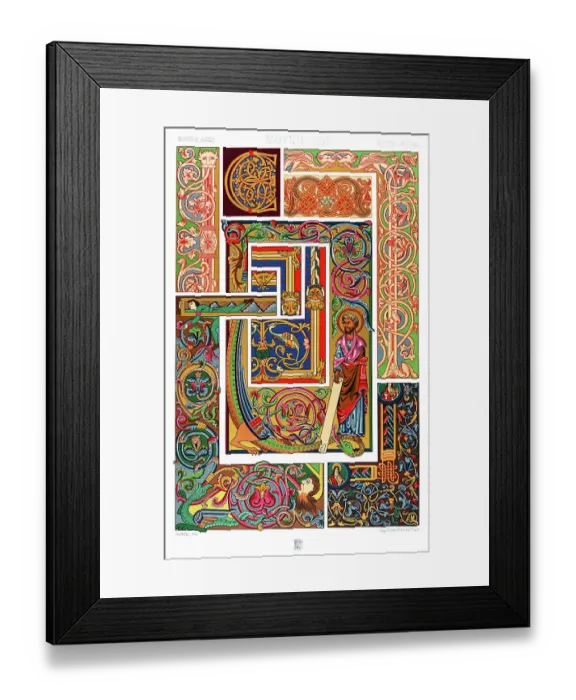 Framed Print : Antique Print Middle-age pattern Manuscripts Decoration by Racinet - Lithograph Framed Print : Antique Print Middle-age pattern Manuscripts Decoration by Racinet - Lithograph