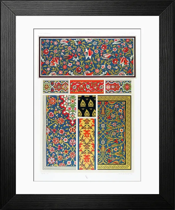 Framed Print : Antique Indo-Persian pattern Manuscripts Decoration by Racinet - Lithograph Framed Print : Antique Indo-Persian pattern Manuscripts Decoration by Racinet - Lithograph