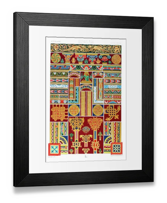 Framed Print : Antique Print Middle-age pattern Manuscripts Decoration by Racinet - Lithograph Framed Print : Antique Print Middle-age pattern Manuscripts Decoration by Racinet - Lithograph