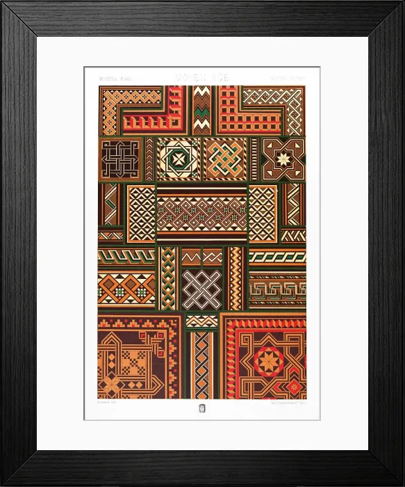 Framed Print : Antique Print Middle-age pattern Manuscripts Decoration by Racinet - Lithograph Framed Print : Antique Print Middle-age pattern Manuscripts Decoration by Racinet - Lithograph