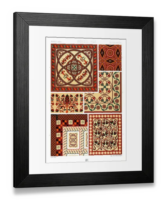 Framed Print : Antique Print Middle-age pattern Manuscripts Decoration by Racinet - Lithograph Framed Print : Antique Print Middle-age pattern Manuscripts Decoration by Racinet - Lithograph