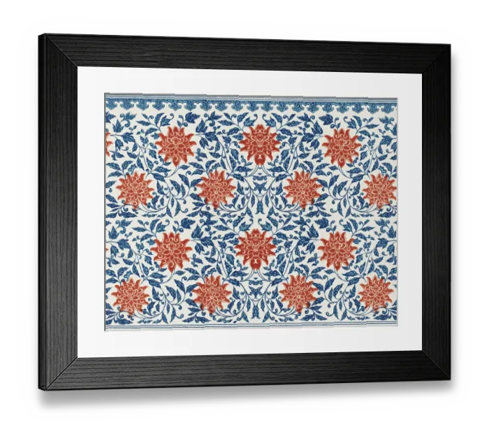 Framed Print : Traditional Asian Wallpaper Framed Print : Traditional Asian Wallpaper