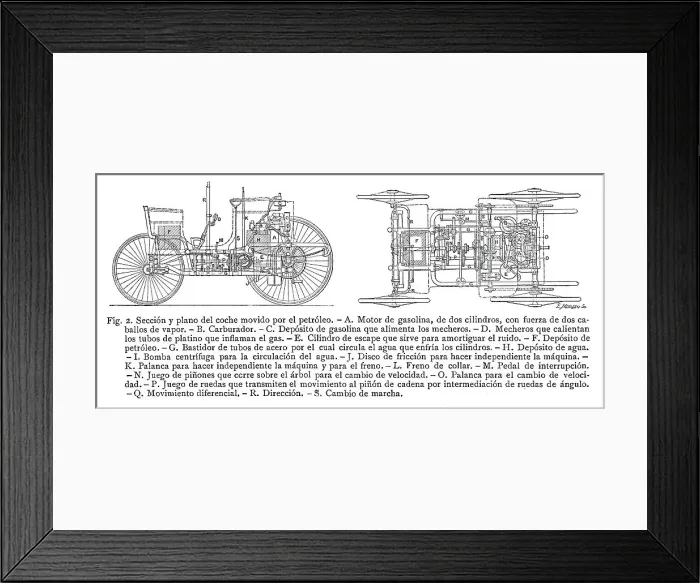 Framed Print : Peugeot vintage oldtimer car with motor Daimler 1892 Framed Print : Peugeot vintage oldtimer car with motor Daimler 1892