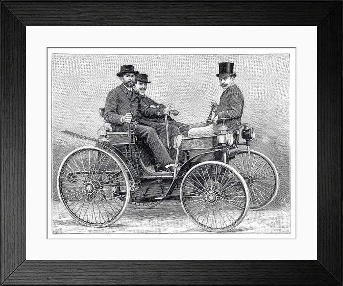 Framed Print : Peugeot vintage oldtimer car with motor Daimler 1892 Framed Print : Peugeot vintage oldtimer car with motor Daimler 1892