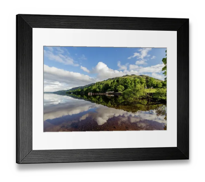 Framed Print : Loch Lomond in reflection on a sunny evening Framed Print : Loch Lomond in reflection on a sunny evening