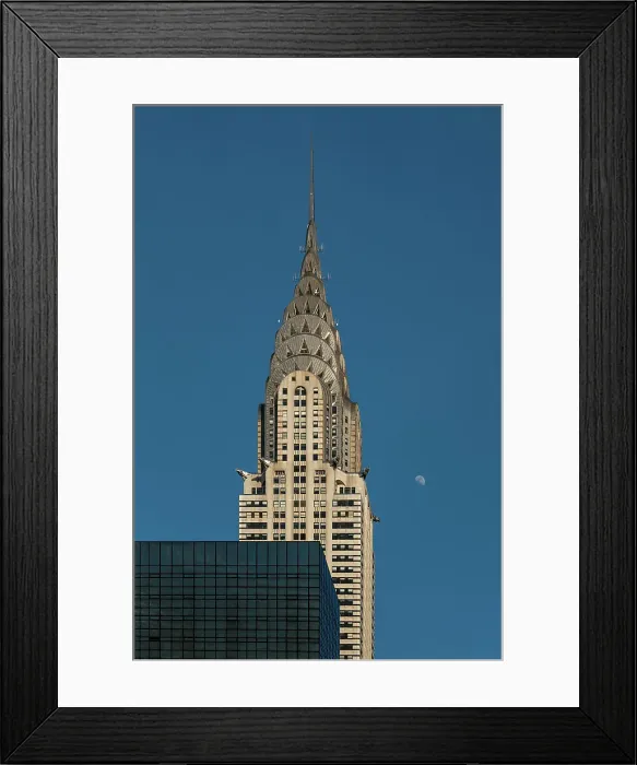 Framed Print : Chrysler Building and the moon Framed Print : Chrysler Building and the moon
