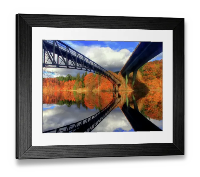 Framed Print : Autumn colours and bridges loch faskally Scotland Framed Print : Autumn colours and bridges loch faskally Scotland