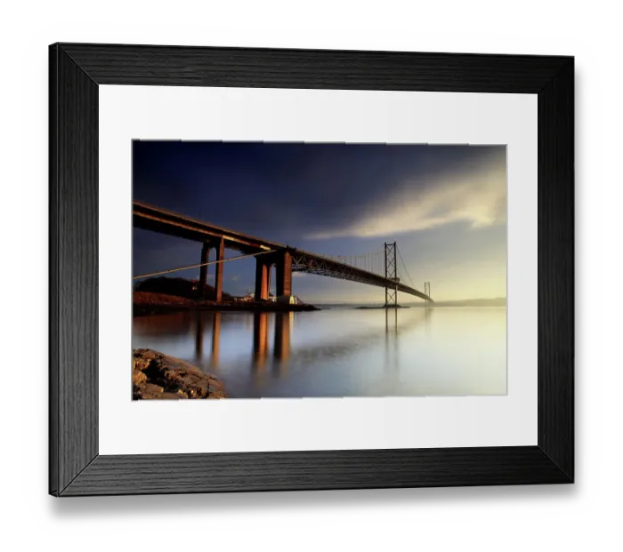 Framed Print : Forth road suspension bridge river edinburgh
