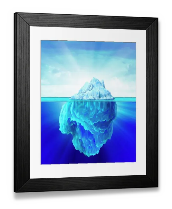 Framed Print : Tip of an iceberg, artwork Framed Print : Tip of an iceberg, artwork