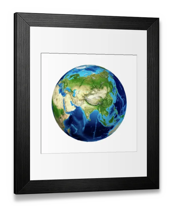 Framed Print : Asia, artwork Framed Print : Asia, artwork