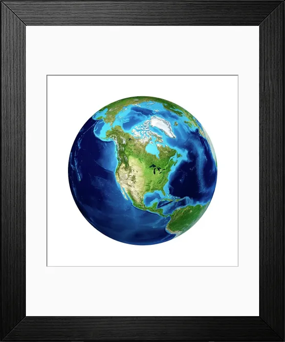 Framed Print : North America, artwork Framed Print : North America, artwork