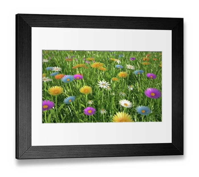 Framed Print : Wildflower meadow, artwork Framed Print : Wildflower meadow, artwork