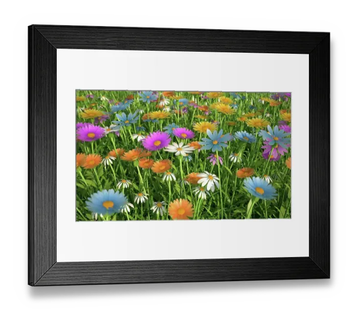 Framed Print : Wildflower meadow, artwork Framed Print : Wildflower meadow, artwork