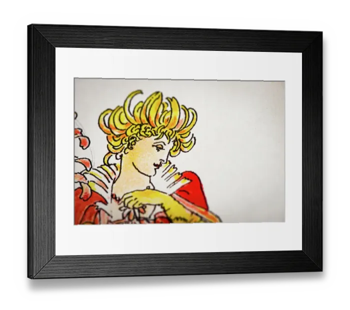 Framed Print : Antique illustration of humanized flowers and plants: Chrysanthemums