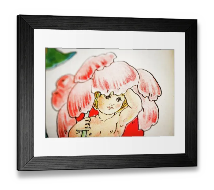 Framed Print : Antique illustration of humanized flowers and plants: Peonies Framed Print : Antique illustration of humanized flowers and plants: Peonies