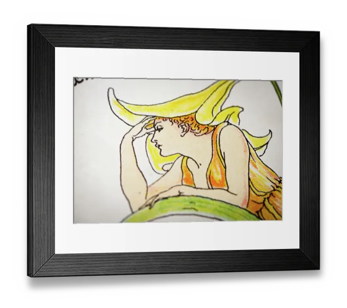 Framed Print : Antique illustration of humanized flowers and plants: Lilies Framed Print : Antique illustration of humanized flowers and plants: Lilies