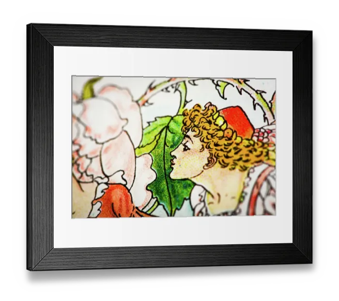 Framed Print : Antique illustration of humanized flowers and plants: Rose Framed Print : Antique illustration of humanized flowers and plants: Rose