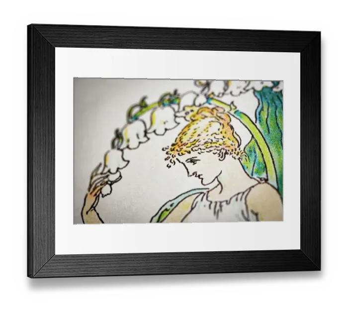 Framed Print : Antique illustration of humanized flowers and plants: Lily of the valley Framed Print : Antique illustration of humanized flowers and plants: Lily of the valley