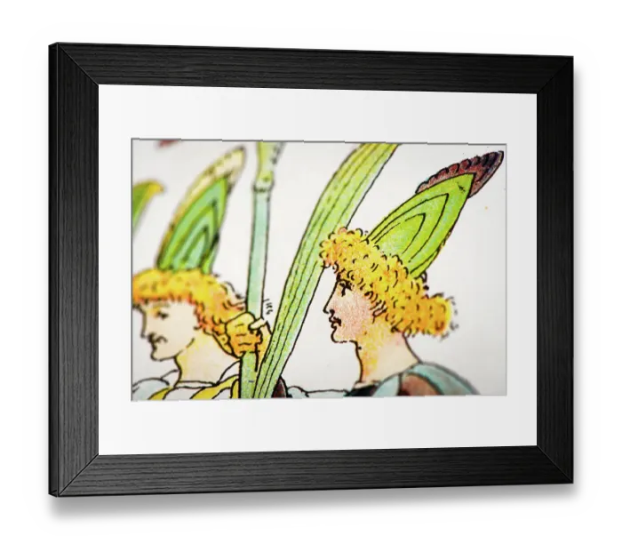 Framed Print : Antique illustration of humanized flowers and plants: Iris Framed Print : Antique illustration of humanized flowers and plants: Iris