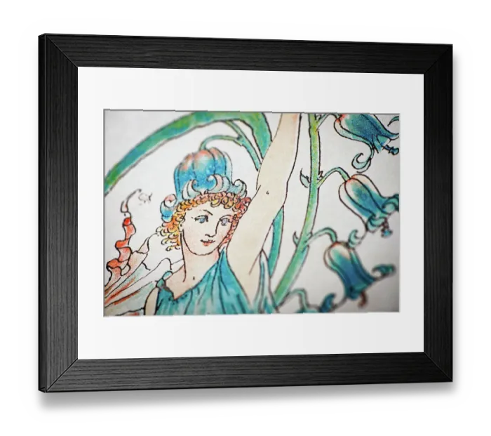 Framed Print : Antique illustration of humanized flowers and plants: Hyacinths Framed Print : Antique illustration of humanized flowers and plants: Hyacinths
