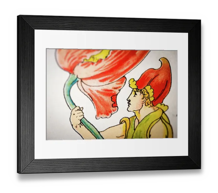 Framed Print : Antique illustration of humanized flowers and plants: Tulips Framed Print : Antique illustration of humanized flowers and plants: Tulips