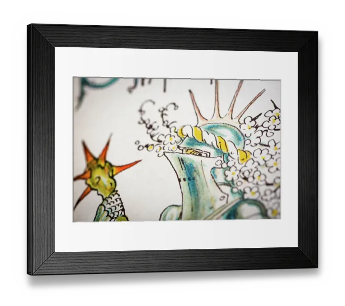 Framed Print : Antique illustration of humanized flowers and plants: Black knight Framed Print : Antique illustration of humanized flowers and plants: Black knight