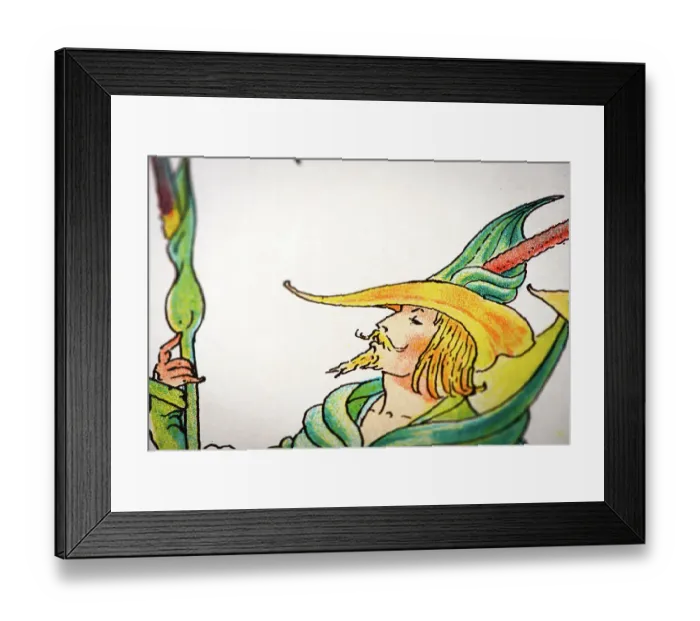 Framed Print : Antique illustration of humanized flowers and plants: Lord of the wood Framed Print : Antique illustration of humanized flowers and plants: Lord of the wood