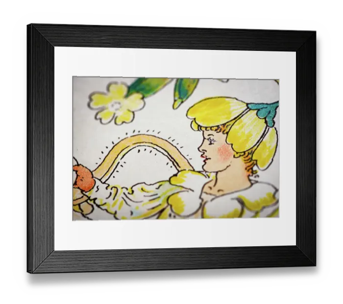 Framed Print : Antique illustration of humanized flowers and plants: Buttercups and Cowslips Framed Print : Antique illustration of humanized flowers and plants: Buttercups and Cowslips