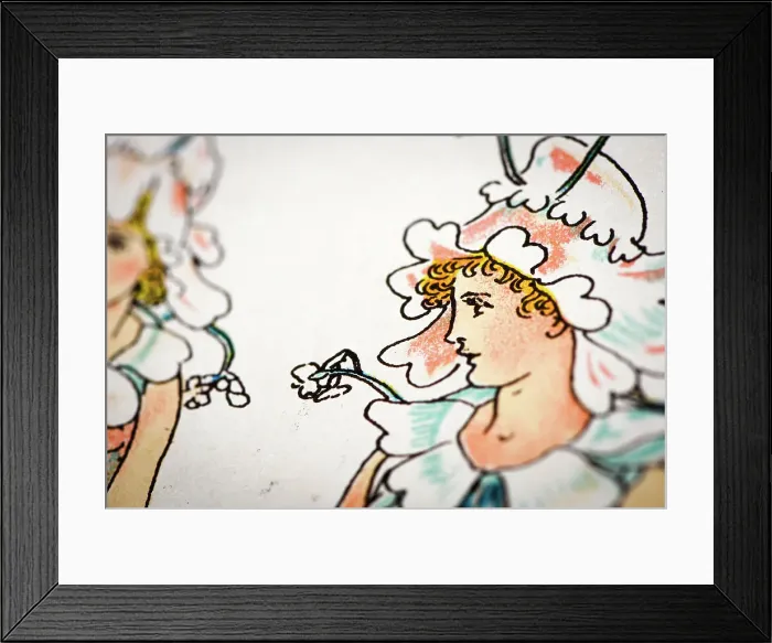 Framed Print : Antique illustration of humanized flowers and plants: ladysmocks Framed Print : Antique illustration of humanized flowers and plants: ladysmocks