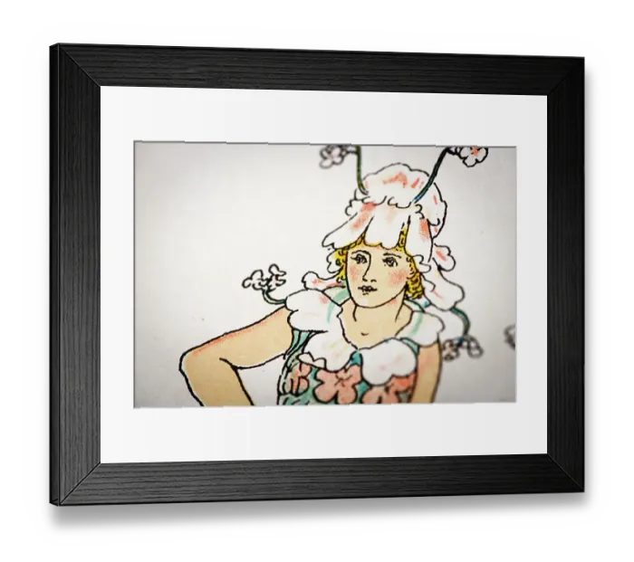 Framed Print : Antique illustration of humanized flowers and plants: ladysmocks Framed Print : Antique illustration of humanized flowers and plants: ladysmocks