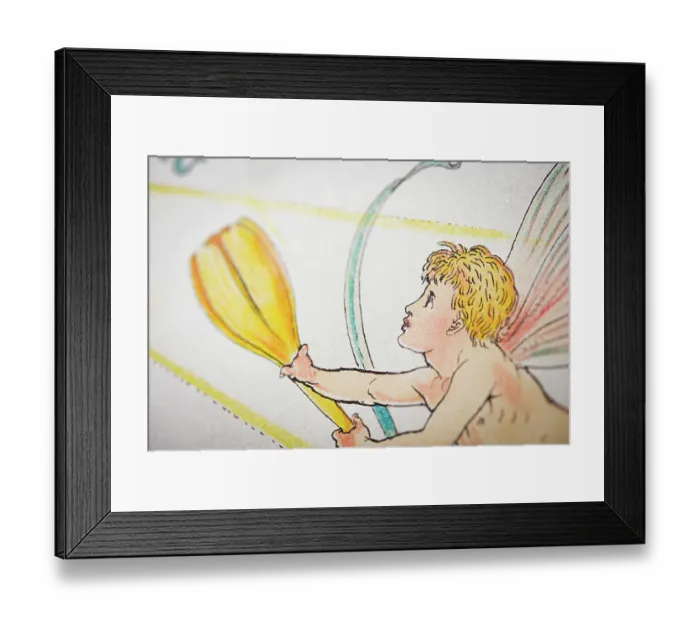 Framed Print : Antique illustration of humanized flowers and plants: Crocus Framed Print : Antique illustration of humanized flowers and plants: Crocus