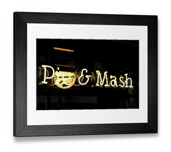 Framed Print : Pie and Mash Neon Sign Framed Print : Pie and Mash Neon Sign