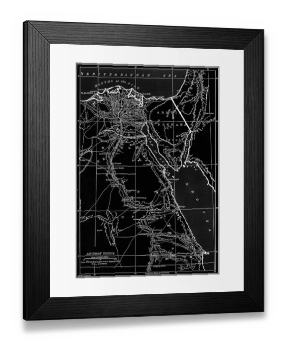 Framed Print : Old chromolithograph map of ancient Egypt Framed Print : Old chromolithograph map of ancient Egypt