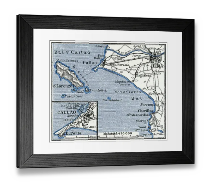 Framed Print : Old engraved map of Lima, the capital and largest city of Peru, located in the valleys of the Chillon, Rimac and Lurin Rivers, in the desert zone of the central coastal part of the country, overlooking the Pacific Ocean Framed Print : Old engraved map of Lima, the capital and largest city of Peru, located in the valleys of the Chillon, Rimac and Lurin Rivers, in the desert zone of the central coastal part of the country, overlooking the Pacific Ocean