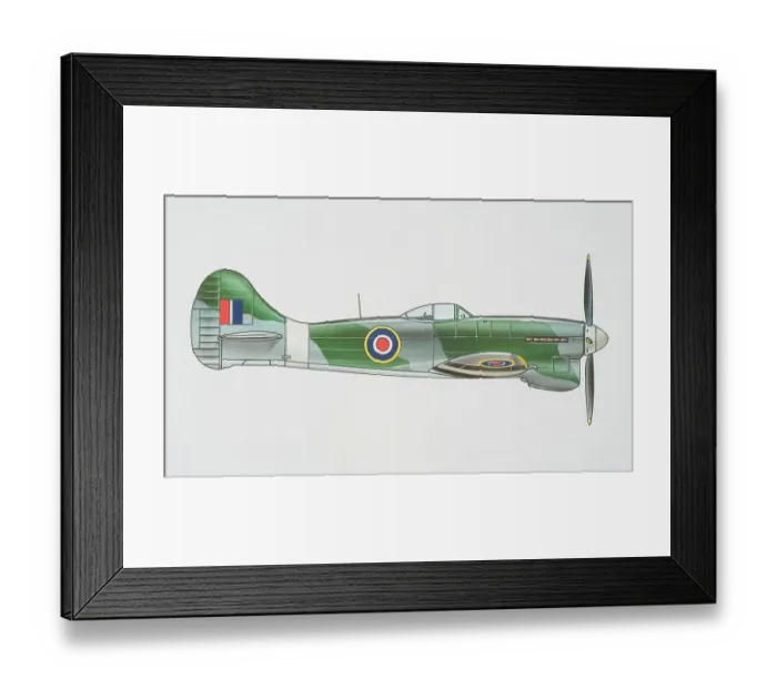 Framed Print : Hawker Tempest Mark V military Plane, side view Framed Print : Hawker Tempest Mark V military Plane, side view