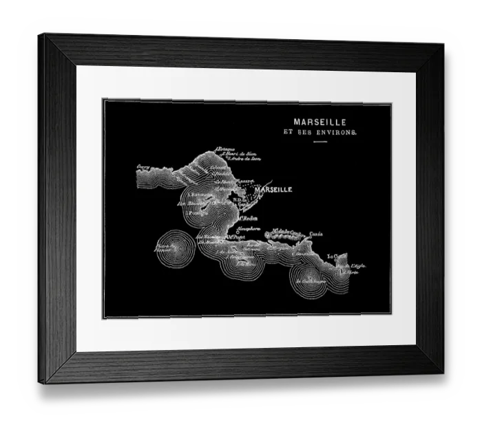 Framed Print : Old engraved illustration of Marseille, the second most populous city in France, situated in the Provence region of southern France, on the coast of the Gulf of Lion Framed Print : Old engraved illustration of Marseille, the second most populous city in France, situated in the Provence region of southern France, on the coast of the Gulf of Lion