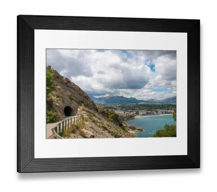 Framed Print : Road leading from El Faro Lighthouse, Serra Gelada Natural Park, Albir, Alicante, Spain Framed Print : Road leading from El Faro Lighthouse, Serra Gelada Natural Park, Albir, Alicante, Spain