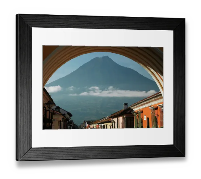 Framed Print : Colonial archway and Agua Volcano, Antigua, Guatemala Framed Print : Colonial archway and Agua Volcano, Antigua, Guatemala