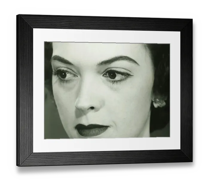 Framed Print : Woman, close-up of face, (B&W) Framed Print : Woman, close-up of face, (B&W)