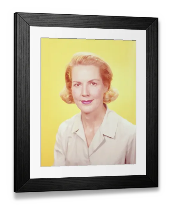 Framed Print : Woman with blonde hair in studio Framed Print : Woman with blonde hair in studio