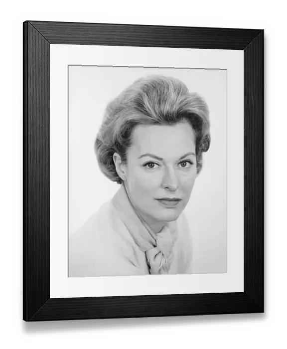 Framed Print : Young woman with short hair, (B&W), portrait Framed Print : Young woman with short hair, (B&W), portrait