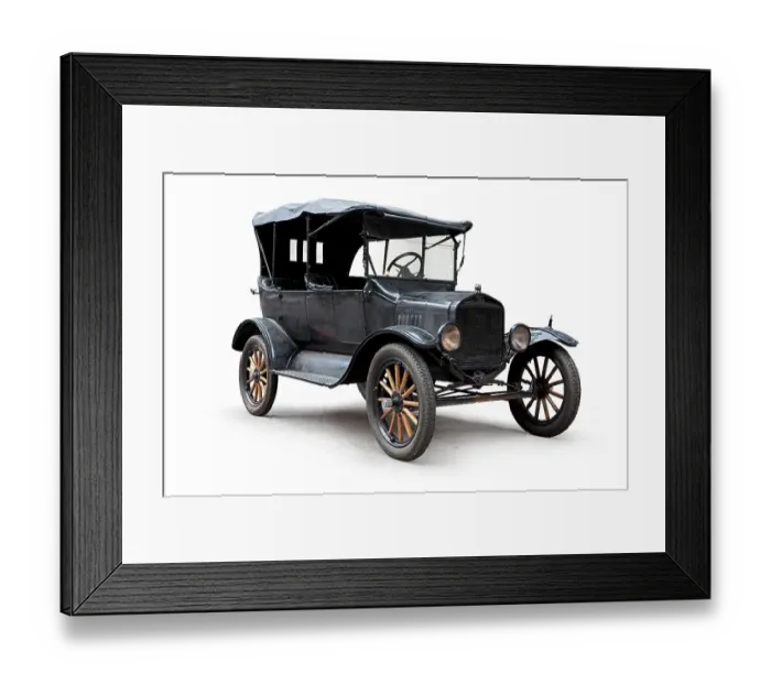 Framed Print : Model T convertible silhouetted three quarter view Framed Print : Model T convertible silhouetted three quarter view