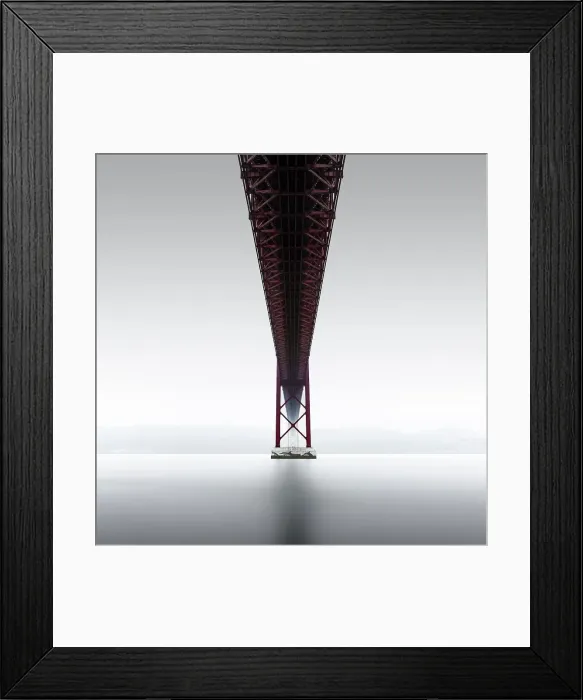 Framed Print : Minimalist long exposure of the Golden Gate Bridge's little sister. The Ponte 25 de Abril bridge over the Tagus River in Lisbon, Portugal Framed Print : Minimalist long exposure of the Golden Gate Bridge's little sister. The Ponte 25 de Abril bridge over the Tagus River in Lisbon, Portugal