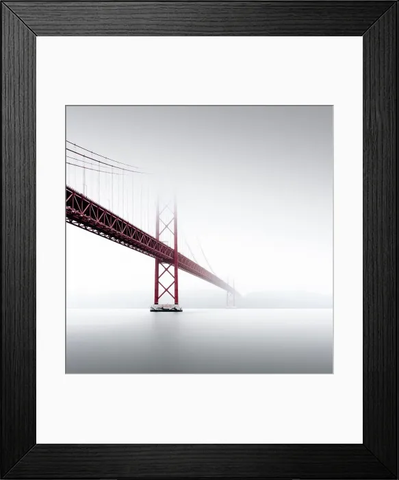 Framed Print : Minimalist long exposure of the Golden Gate Bridge's little sister. The Ponte 25 de Abril bridge over the Tagus River in Lisbon, Portugal Framed Print : Minimalist long exposure of the Golden Gate Bridge's little sister. The Ponte 25 de Abril bridge over the Tagus River in Lisbon, Portugal