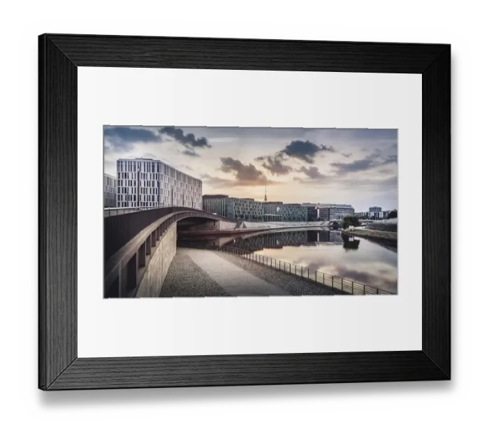 Framed Print : Hugo-Preuss Bridge at the government quarter, Berlin, Germany Framed Print : Hugo-Preuss Bridge at the government quarter, Berlin, Germany