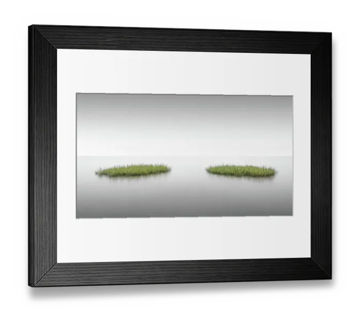 Framed Print : Lush green seagrass islands on the mudflats of the island of Sylt, Germany Framed Print : Lush green seagrass islands on the mudflats of the island of Sylt, Germany