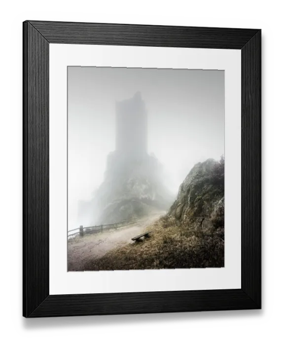 Framed Print : Fog at Chateau du Girsberg in Alsace, France Framed Print : Fog at Chateau du Girsberg in Alsace, France