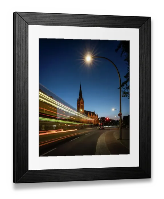 Framed Print : Blue hour at the Church of the Good Shepherd near Bundesplatz, Berlin, Germany Framed Print : Blue hour at the Church of the Good Shepherd near Bundesplatz, Berlin, Germany