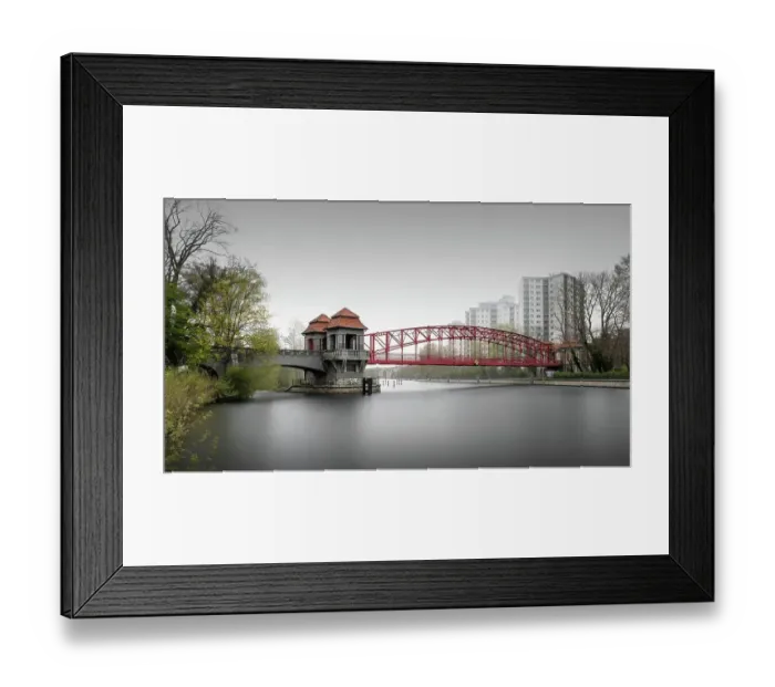 Framed Print : Long exposure of the Sechserbruecke, also called Tegeler Hafenbruecke, Berlin, Germany Framed Print : Long exposure of the Sechserbruecke, also called Tegeler Hafenbruecke, Berlin, Germany