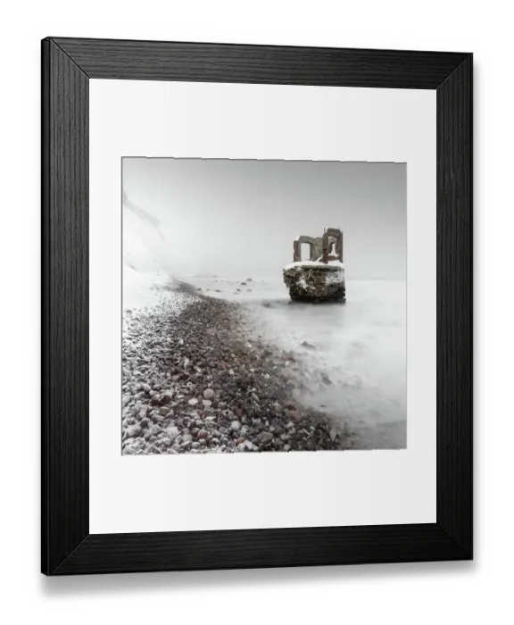 Framed Print : Snowy gauge house at Cape Arkona, Ruegen, Germany Framed Print : Snowy gauge house at Cape Arkona, Ruegen, Germany